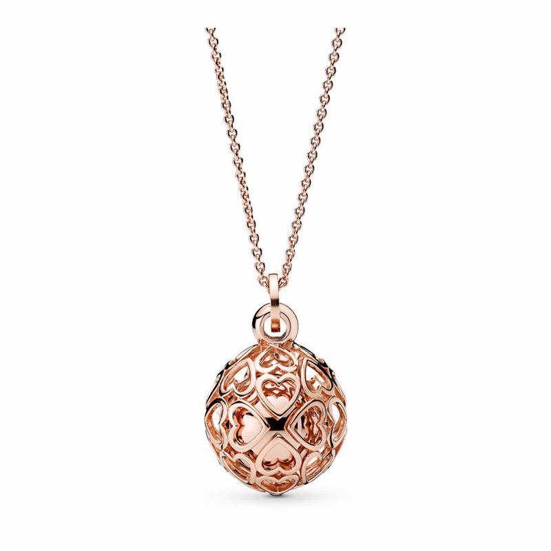 Pandora Rose™ Harmonious Hearts Chime Necklace NZ (678502-EZI)